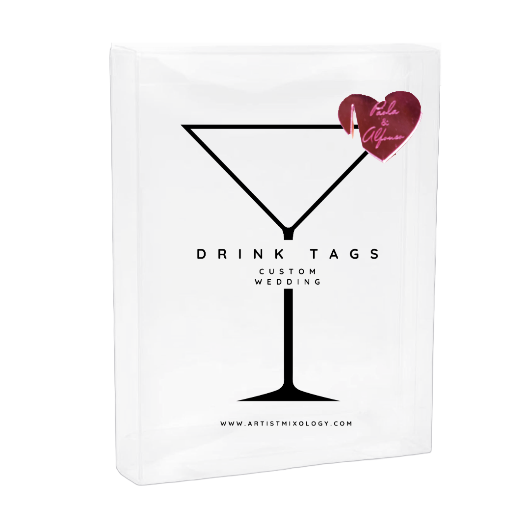 Wedding Drink Tag - You + Me, Custom Engraved