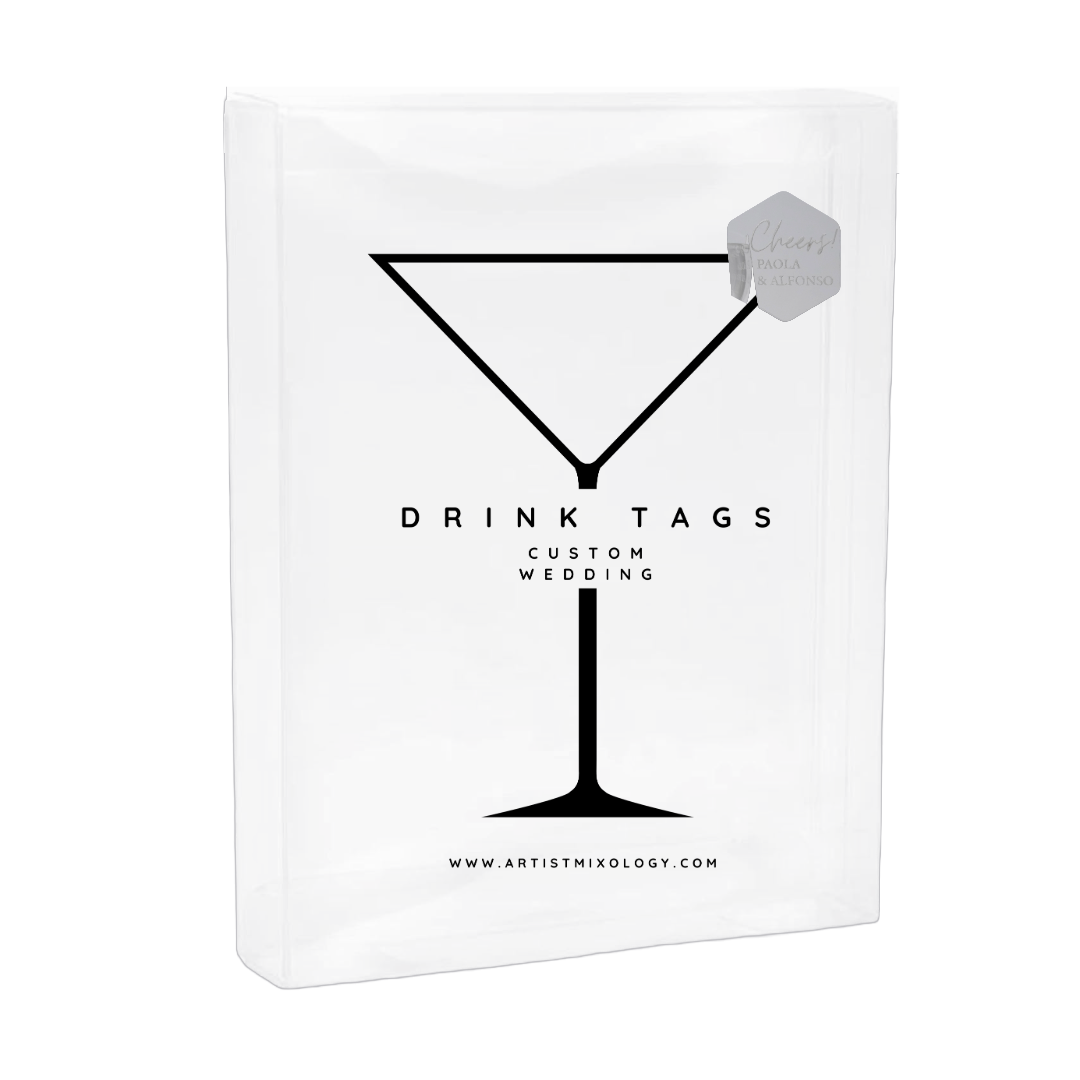 Wedding Drink Tag - Initials, Custom Engraved